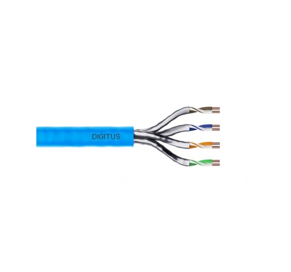 DIGITUS Cat6A INSTALLATION CABLE, U/FTP, Dca, AWG 23/1, LSOH, 500m, blue, reel