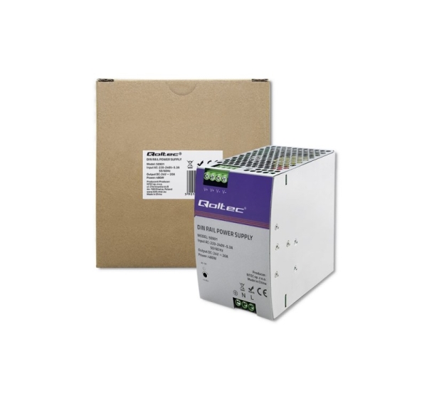 Qoltec Industrial Din Rail Power Supply | 480W | 24V | 20A