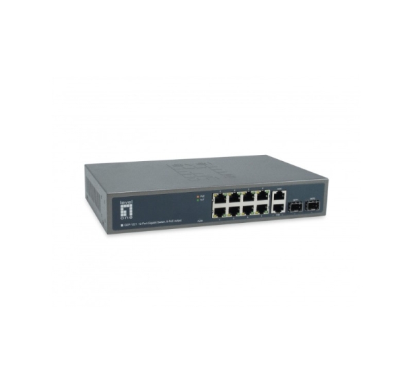 LevelOne GEP-1221 network switch Unmanaged Gigabit Ethernet (10/100/1000) Power over Ethernet (PoE) Black