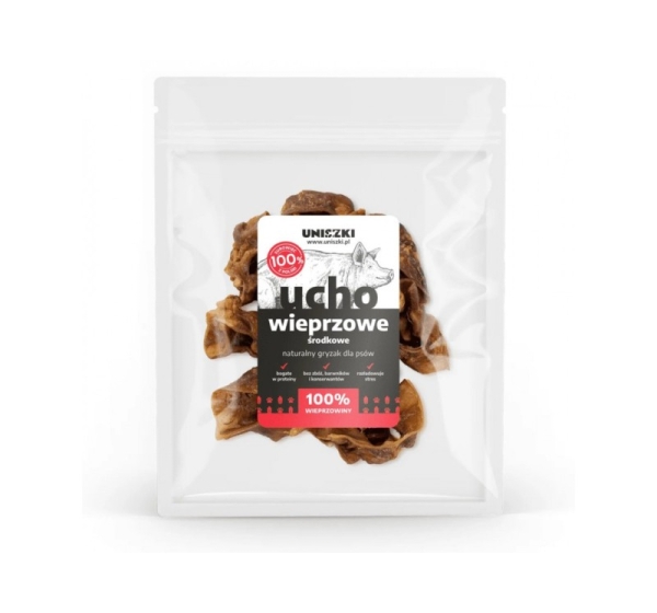 UNISZKI Middle pig ear - treat for dogs - 200 g