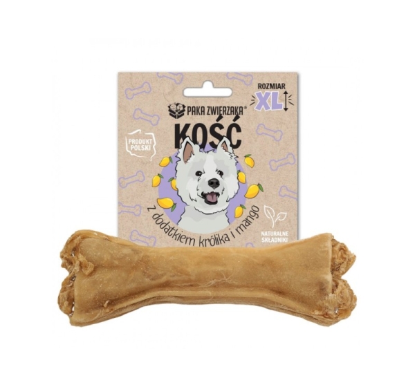 PAKA ZWIERZAKA Bone with rabbit and mango XL 17 cm - dog treat - 115g