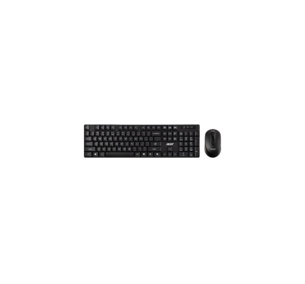 Acer Combo Set, Wireless Keyboard and Mouse AAK400, Rubber Dome Key Switch, RF 2.4GHz Dongle, Up to 1600 DPI, 10 Metres Range, Black