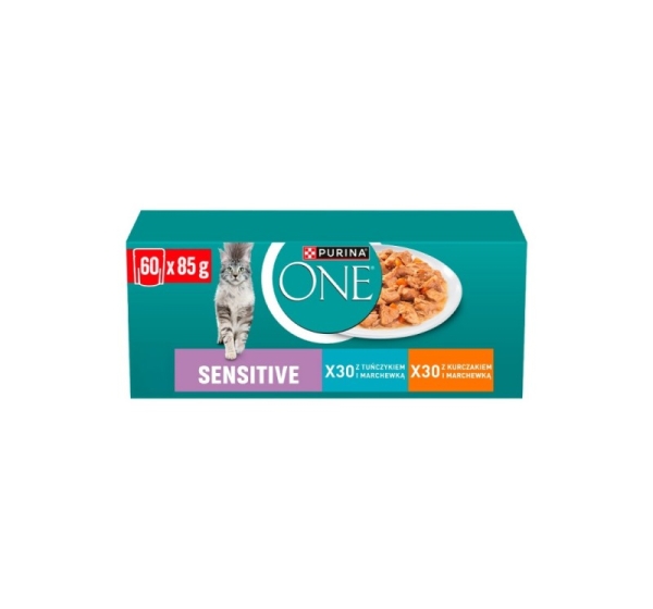 PURINA One Sensitive Box - wet cat food - 60x85g