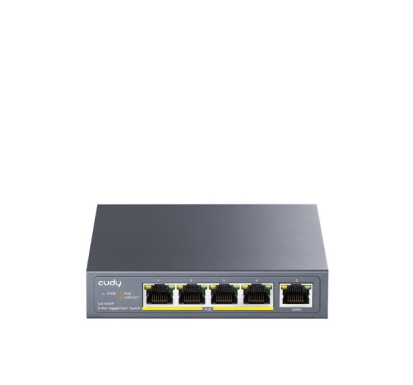 Cudy GS1005P network switch Unmanaged Gigabit Ethernet (10/100/1000) Power over Ethernet (PoE) Grey