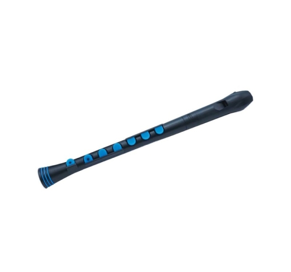 NUVO Recorder+ soprano recorder, black and blue