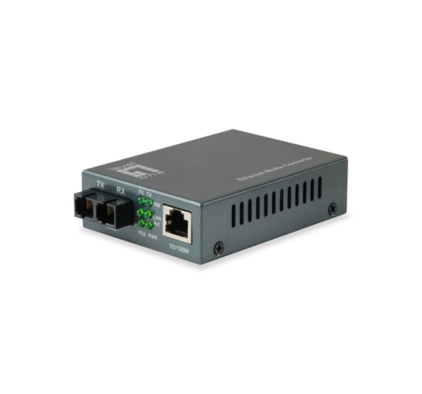 LevelOne RJ45 to SC Fast Ethernet Media Converter, Single-Mode Fiber, 1550nm, 80km