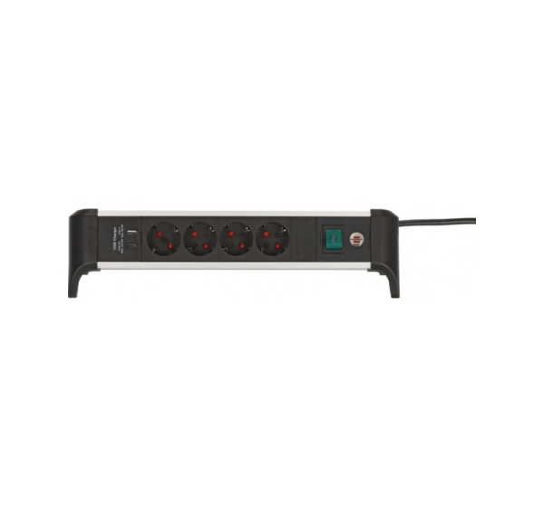 Brennenstuhl 1391040420 power extension 1.8 m 4 AC outlet(s) Indoor Black, Silver