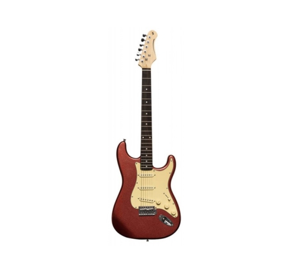 Stagg SES-30 CAR - gitara elektryczna SSS, paulownia, 21 progów, czerwona