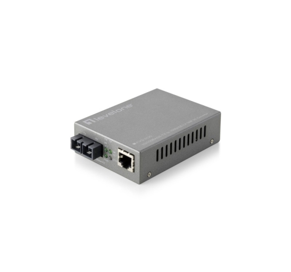 LevelOne RJ45 to SC Managed Fast Ethernet Media Converter, Single-Mode Fiber, 20km