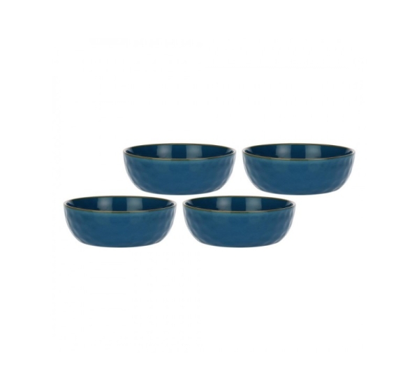 Set of 4 Concerto Blu Avio Salad Bowls - Navy Blue, 20 cm