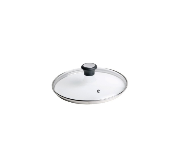 Tefal 28097612 pan lid Round Black, Stainless steel, Transparent