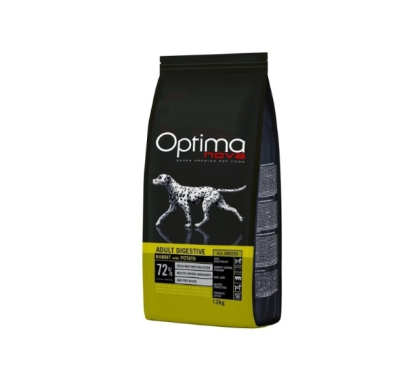OPTIMANOVA Adult Digestive Rabbit & Potato - dry dog food - 12kg