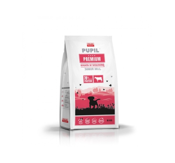 PUPIL Premium Junior Medium and large breeds Rich in beef - dry dog food - 12kg