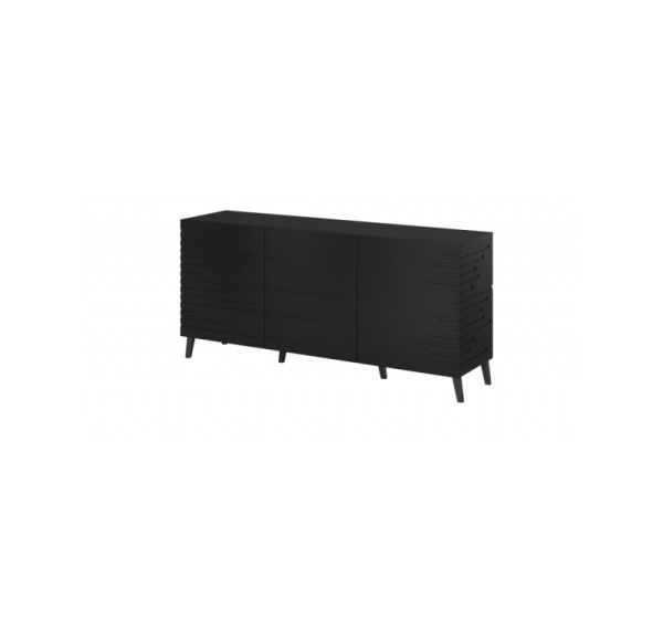 Nova chest of drawers 155x40x72 Black Mat
