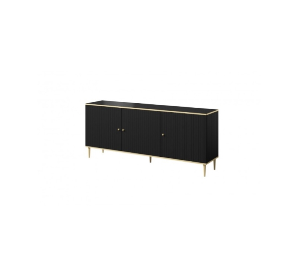 GLAMOUR chest 180x40x75.5 cm black matt + gold