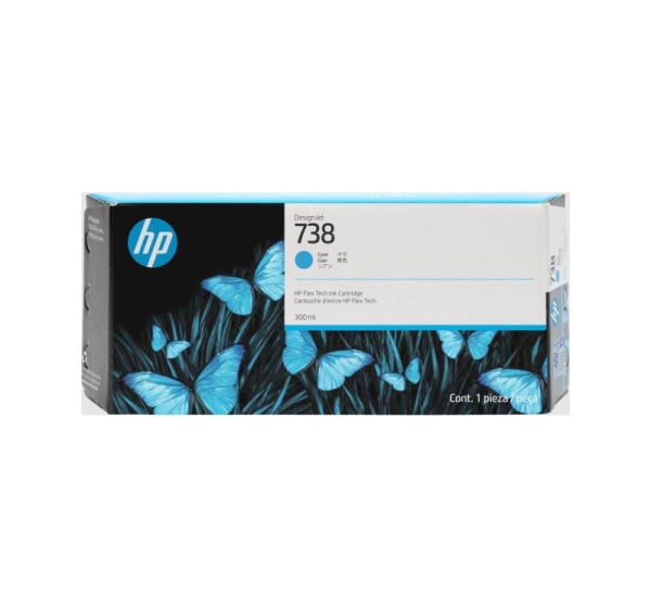 HP 738 300-ml Cyan DesignJet Ink Cartridge