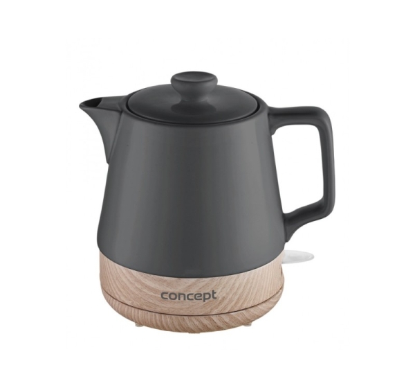 Concept RK0062 electric kettle 1 L 1200 W Anthracite, Wood