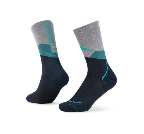 BUFF Merino Lightweight Crew Sock LWC1 Socks, Teal, L