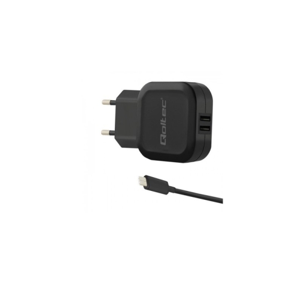Qoltec 50188 mobile device charger Laptop, Smartphone, Smartwatch, Tablet, Telephone, Universal Black AC, DC Indoor