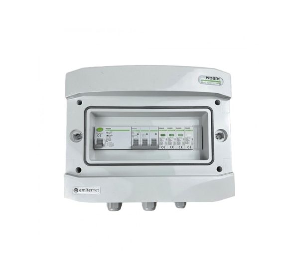 Switchgear attached AC hermetic IP65 EMITTER with surge arrester AC Noark type 1+2, 32A 3-F, RCD type A 40A/300mA