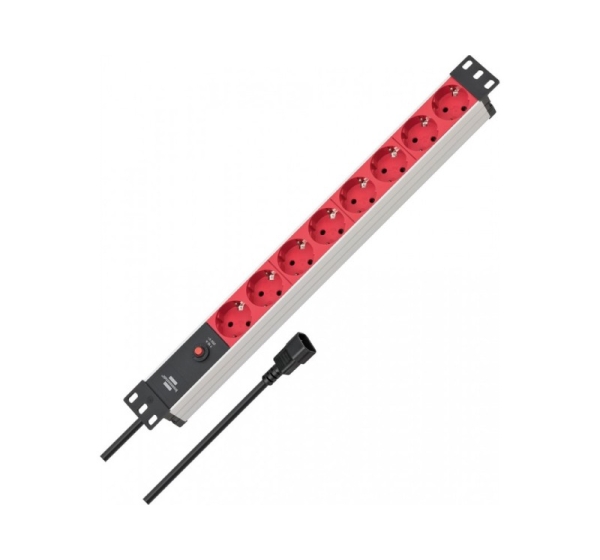 Brennenstuhl 1390007118 power extension 2 m 8 AC outlet(s) Indoor Black, Red