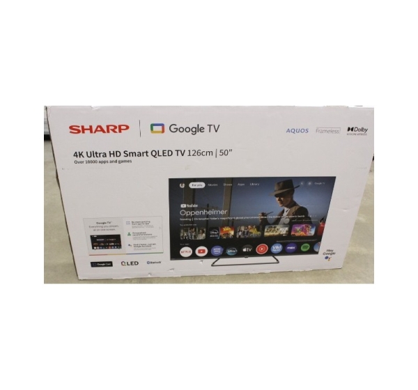 SALE OUT. Sharp 50HP6265E 50" (126cm) QLED 4K Ultra HD Google TV, Dolby Vision, Dolby Atmos, Central Stand Sharp 50HP6265E 50 Smart TV