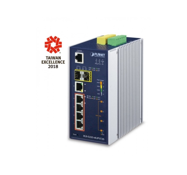 PLANET IGS-5225-4UP1T2S network switch Managed L2+ Gigabit Ethernet (10/100/1000) Power over Ethernet (PoE) Blue, Silver