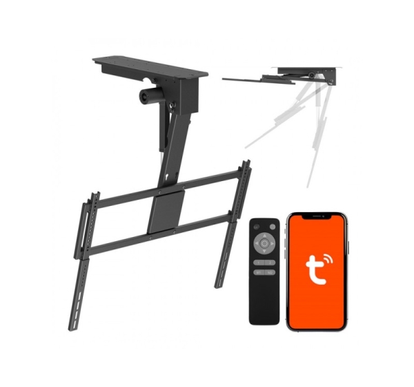 Maclean Electric TV Mount, Ceiling-Mounted, Tuya Compatible, Max. VESA 800x400, for 43-86" TVs, Max. 55 kg, MC-176 T