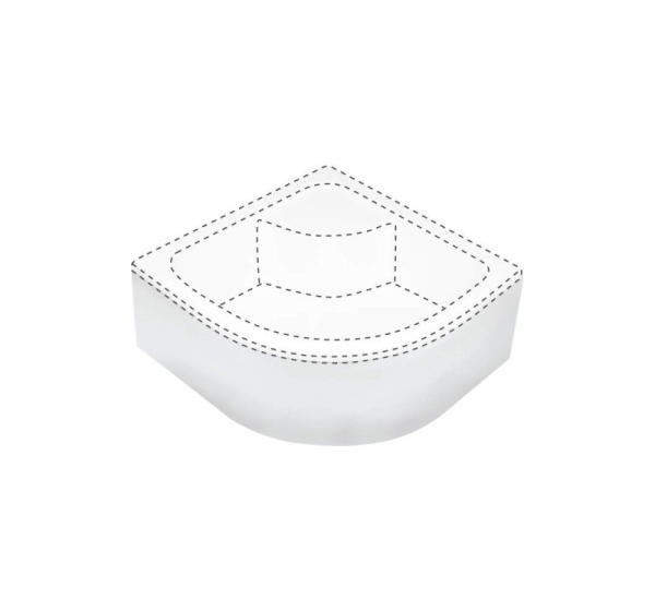 Shower tray cover semicircular 80x80 cm