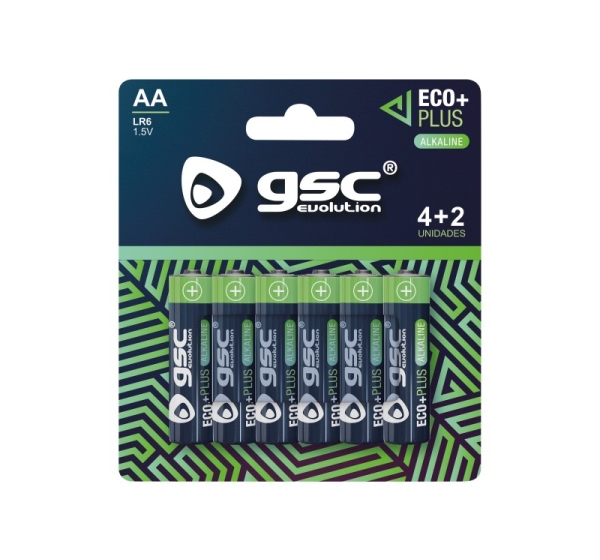 GSC EcoPlus alkaline LR6 (AA) Battery 6pcs/pack, 106000053